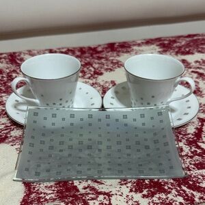Givenchy Elegant White Tea Set with Silver Accents